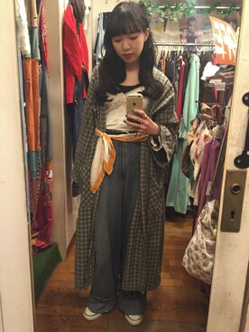 「Panamaboy（パナマボーイ）のアイテム（その他アウター）」を使った、みあさん（レディース・160cm）の冬コーディネート
