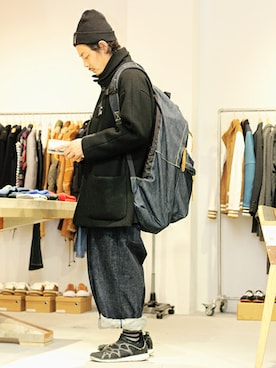 「BLACK&BLUE（ブラックアンドブルー）のアイテム（その他アウター）」を使った、YUSUKE_WAKAMORIさん（メンズ・178cm）の冬コーディネート