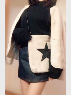 「UNIQLO（ユニクロ）のフリースノーカラージャケット（長袖）（その他アウター）」を使った、UsaNa🐰さん（レディース・160cm）の冬コーディネート