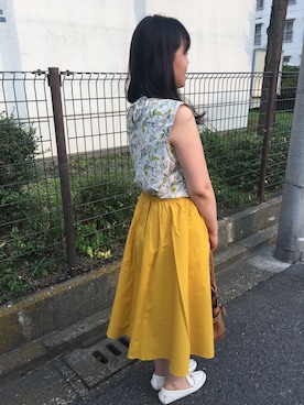 「マスタードイエロー」｜みみみんとさん（レディース・156cm）の夏コーディネート
