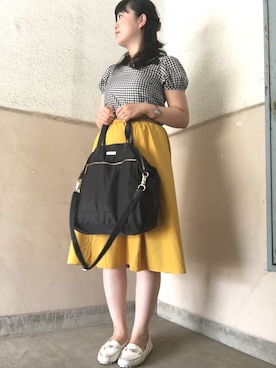 「マスタードイエロー」｜みみみんとさん（レディース・156cm）の夏コーディネート