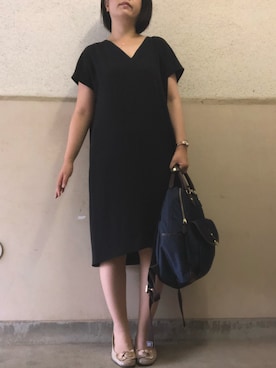 ドレープvネックワンピース 半袖 を使った人気ファッションコーディネート Wear