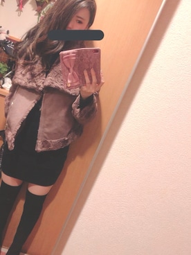 「LIPSERVICE（リップサービス）のアイテム（ライダースジャケット）」を使った、ririx1211さん（レディース・158cm）の冬コーディネート