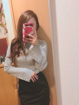 「EGOIST（エゴイスト）のアイテム（ニット/セーター）」を使った、ririx1211さん（レディース・158cm）の冬コーディネート