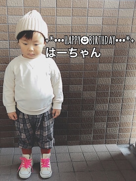 「90cm」｜「アイテム（その他）」を使った、りこぴん★さん（キッズ・90cm）の冬コーディネート
