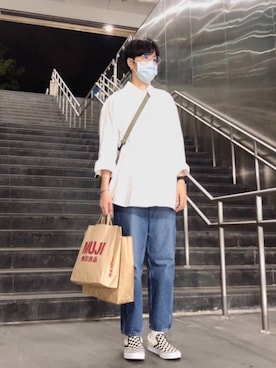 「MUJI」｜「アイテム（腕時計）」を使った、戴DAI'さん（レディース・173cm）の秋コーディネート