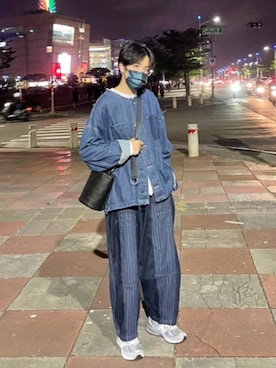 「丹寧」｜戴DAI'さん（レディース・173cm）の冬コーディネート