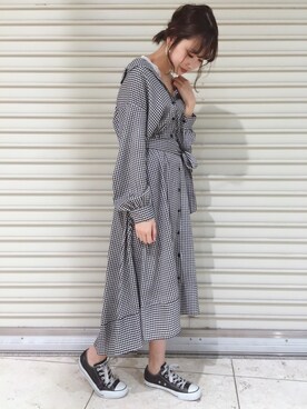 「アパートバイローリーズ」｜「アイテム（スニーカー）」を使った、cocoさん（レディース・158cm）の冬コーディネート