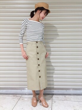 「アパートバイローリーズ」｜「アイテム（帽子）」を使った、cocoさん（レディース・158cm）の春コーディネート
