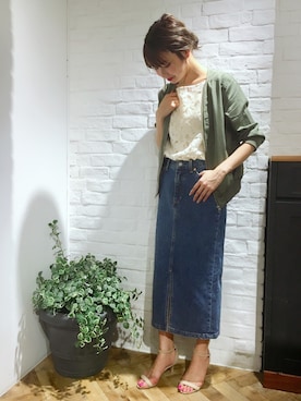 「アパートバイローリーズ」｜「アイテム（ブルゾン）」を使った、cocoさん（レディース・158cm）の春コーディネート