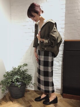 「アパートバイローリーズ」｜「アイテム（マウンテンパーカー）」を使った、cocoさん（レディース・158cm）の秋コーディネート