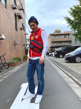 「OldSUmmer（オールドサマー）のアイテム（ジャケット/アウター）」を使った、naoking0206さん（メンズ・177cm）の秋コーディネート