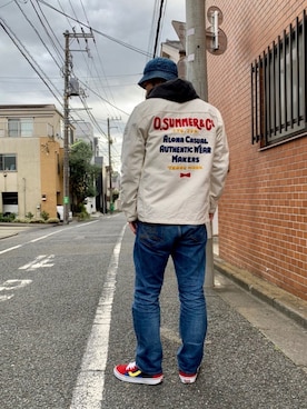 「OldSUmmer（オールドサマー）のアイテム（ジャケット/アウター）」を使った、naoking0206さん（メンズ・177cm）の秋コーディネート