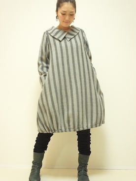 「アイテム（ブーツ、グリーン系）」を使った、ZIPANG 箕面小野原店さん（レディース・161cm）の冬コーディネート