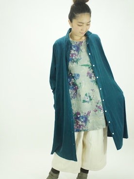 「レトロ」｜「アイテム（チュニック）」を使った、ZIPANG 箕面小野原店さん（レディース・161cm）の春コーディネート