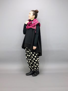 「アイテム（ブローチ/コサージュ）」を使った、ZIPANG 箕面小野原店さん（レディース・161cm）の秋コーディネート