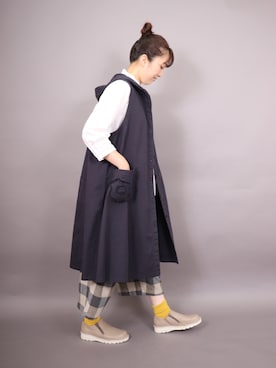 「アイテム（ベスト、パープル系）」を使った、ZIPANG 箕面小野原店さん（レディース・161cm）の秋コーディネート