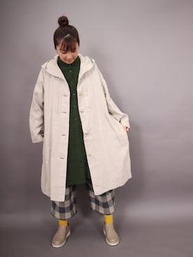 「アイテム（チュニック、グリーン系）」を使った、ZIPANG 箕面小野原店さん（レディース・161cm）の秋コーディネート