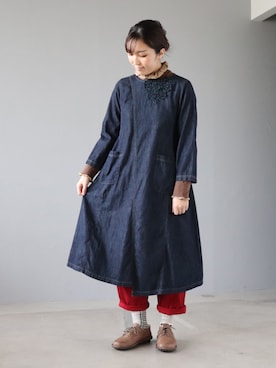 「trippen（トリッペン）のアイテム」を使った、ZIPANG 箕面小野原店さん（レディース・161cm）の秋コーディネート