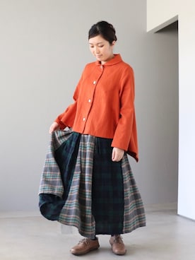 「trippen（トリッペン）のアイテム」を使った、ZIPANG 箕面小野原店さん（レディース・161cm）の秋コーディネート