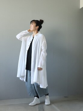 萌 MOYURU（モユル）のチュニックを使った人気ファッション 