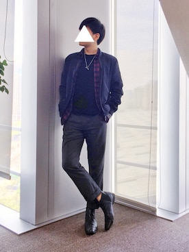 「Selected   （-）のアイテム」を使った、OMEGAさん（メンズ・179cm）の冬コーディネート