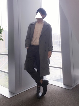 「アイテム（トレンチコート、シルバー系）」を使った、OMEGAさん（メンズ・179cm）の春コーディネート