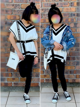 「Tシャツ×デニム」｜「アイテム（デニムジャケット）」を使った、chitaroさん（キッズ・140cm）の夏コーディネート