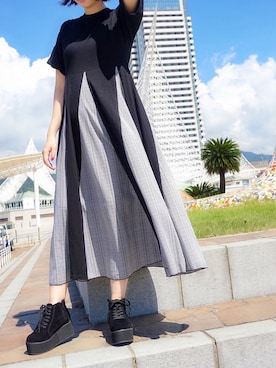 「厚底ブーツ」｜「アイテム（その他）」を使った、sugarsugar_Kさん（レディース・158cm）の秋コーディネート