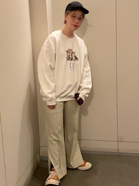 「キャップ女子」｜「アイテム（財布/小物）」を使った、anriさん（レディース・157cm）の春コーディネート