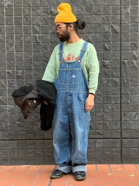 「Lee（リー）のアイテム（サロペット/オーバーオール）」を使った、monjara0710さん（メンズ・165cm）の春コーディネート