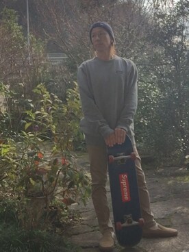 「パタゴニア」｜「アイテム（スリッポン）」を使った、shin5netさん（メンズ・167cm）の冬コーディネート