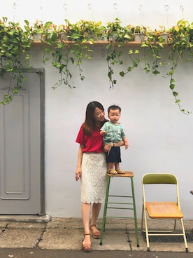 「H&M（エイチ・アンド・エム）のアイテム（その他パンツ）」を使った、xiaomoさん（レディース・158cm）の夏コーディネート