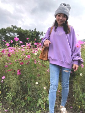 「PAZZO」｜「アイテム（帽子）」を使った、xiaomoさん（レディース・158cm）の秋コーディネート