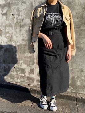 「Levi's」｜「アイテム（スカート）」を使った、CHARACHOIさん（レディース・162cm）の春コーディネート