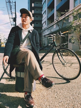 「JOURNAL STANDARD relume（ジャーナルスタンダード　レリューム）のアイテム（チェスターコート）」を使った、ペイズリーさん（メンズ・170cm）の秋コーディネート
