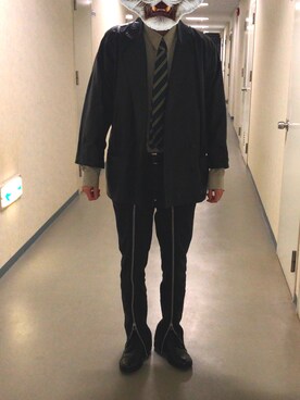 「GUコーデ」｜「アイテム（ライダースジャケット）」を使った、社畜戦死さん（メンズ・175cm）の春コーディネート