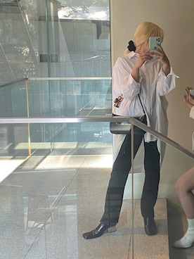 「シュシュ」｜「アイテム（その他）」を使った、Hlさん（レディース・161cm）の秋コーディネート