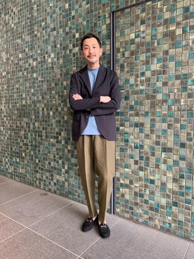 「FERRANTE（フェランテ）のアイテム（スリッポン）」を使った、GOTA YAJIMAさん（メンズ・180cm）の春コーディネート