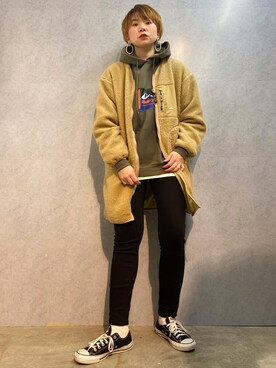 「CAMP7（キャンプセブン）のアイテム（ブルゾン）」を使った、0gasanさん（レディース・168cm）の秋コーディネート