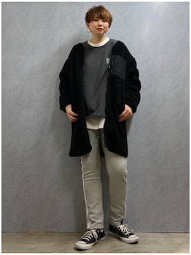 「CAMP7（キャンプセブン）のアイテム（ブルゾン）」を使った、0gasanさん（レディース・168cm）の冬コーディネート