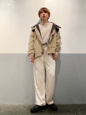 「CAMP7」｜「アイテム（マウンテンパーカー）」を使った、0gasanさん（レディース・168cm）の冬コーディネート