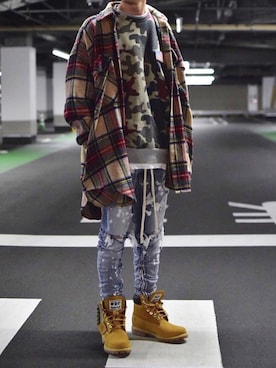 「Gosha Rubchinskiy（ゴーシャラブチンスキー）のアイテム（スウェット）」を使った、SWOOSH20さん（メンズ・165cm）の冬コーディネート