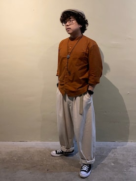 「BRIXTON（ブリクストン）のアイテム（ハンチング/ベレー帽）」を使った、Dickson Kuiさん（メンズ・160cm）の夏コーディネート