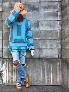 モカシン デッキシューズを使った メキシカンパーカー のメンズ人気ファッションコーディネート Wear モカシン デッキシューズを使った メキシカンパーカー のメンズ人気ファッションコーディネート Wear