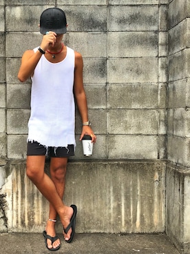 「surt（サート）のアイテム（帽子）」を使った、kojiro_8さん（メンズ・173cm）の夏コーディネート