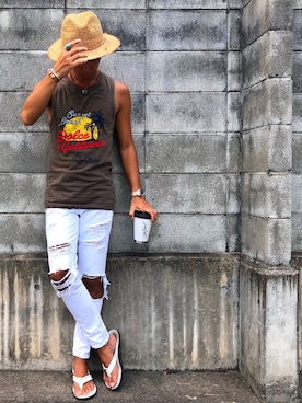 「DOLCE&GABBANA（ドルチェアンドガッバーナ）のアイテム（タンクトップ）」を使った、kojiro_8さん（メンズ・173cm）の夏コーディネート