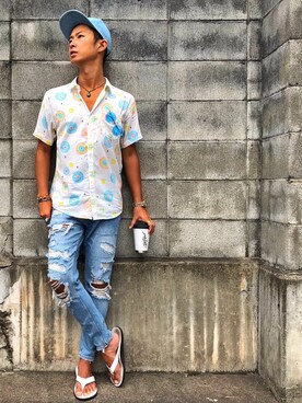 「surt（サート）のアイテム（帽子）」を使った、kojiro_8さん（メンズ・173cm）の夏コーディネート
