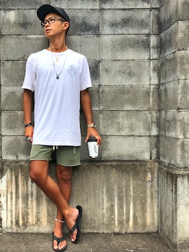 「surt（サート）のアイテム（帽子）」を使った、kojiro_8さん（メンズ・173cm）の夏コーディネート