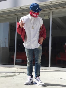 Air Jordan エアジョーダン のキャップ ブルー系 を使った人気ファッションコーディネート Wear